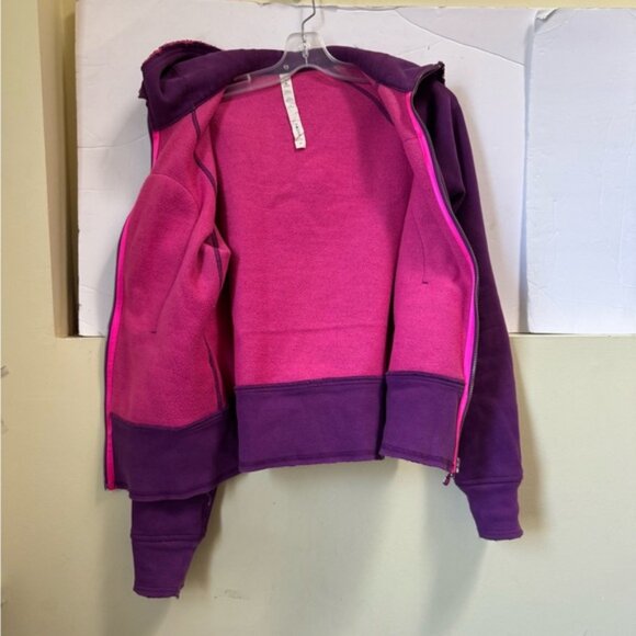 Lululemon Scuba Raw Edge Hoodie Jacket Zip Cotton Cozy Fleece Pockets Ribbed 8 - Picture 11 of 16